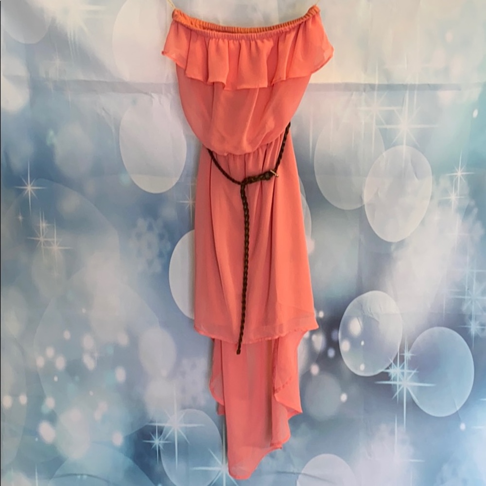 NWT  Love Culture Peach strapless dress Size SM